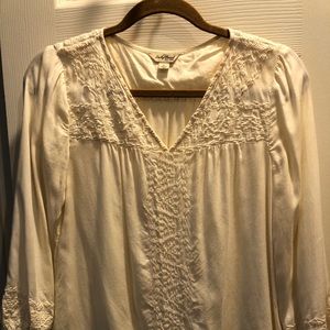 Lucky brand cream 3/4 length sleeve top